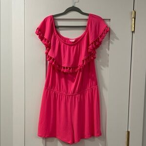 Lilly Pulitzer Pink Ruffle Romper, Size Large